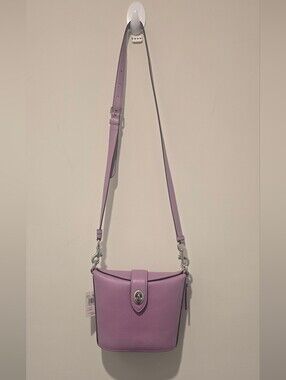 Coach Addie Lavender Crossbody Leather Shoulder Bag